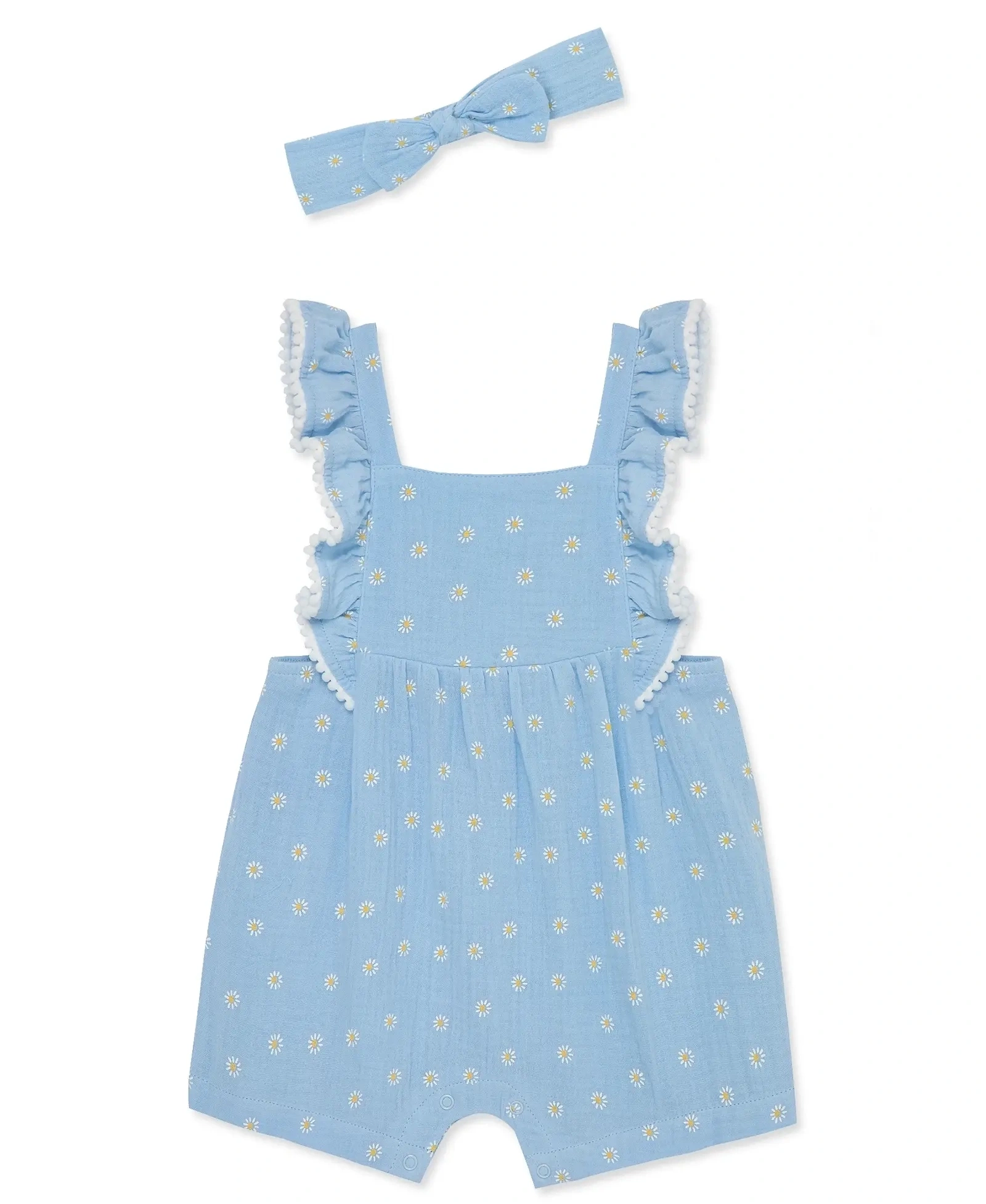 【Little Me】雛菊背心吊帶褲/髮帶