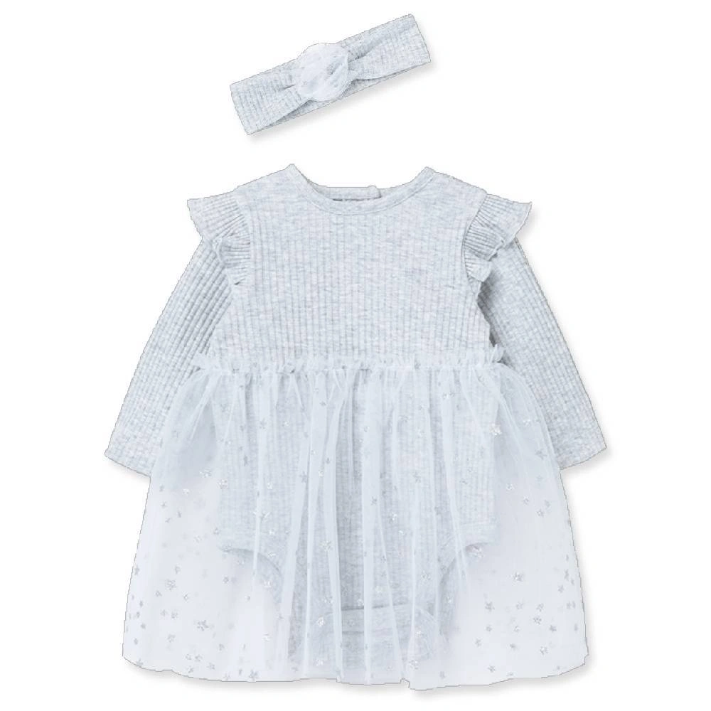 【Little Me】銀色點點紗裙/髮帶