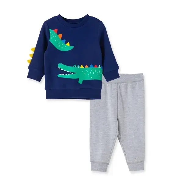 【Little Me】鱷魚長袖上衣/長褲