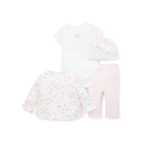 【Little Me】花園外套＋連身衣＋褲子＋帽4件組