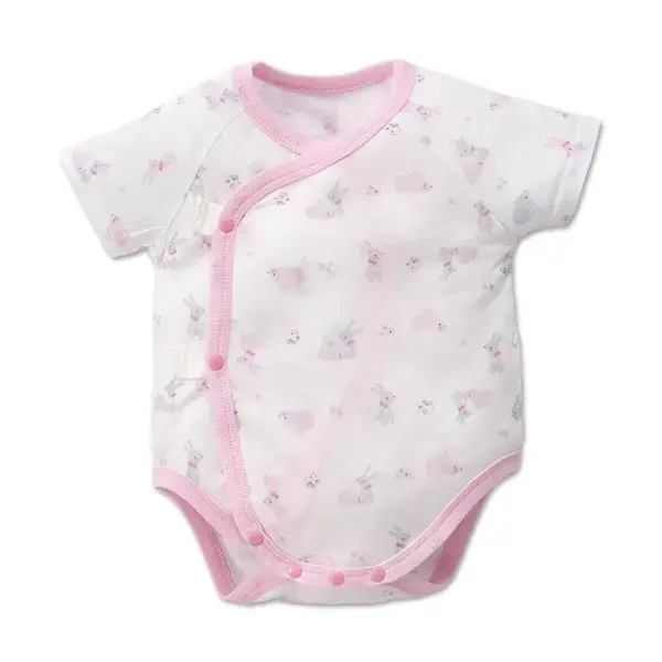 【Baby City娃娃城】天絲棉短袖初生連身衣-粉兔
