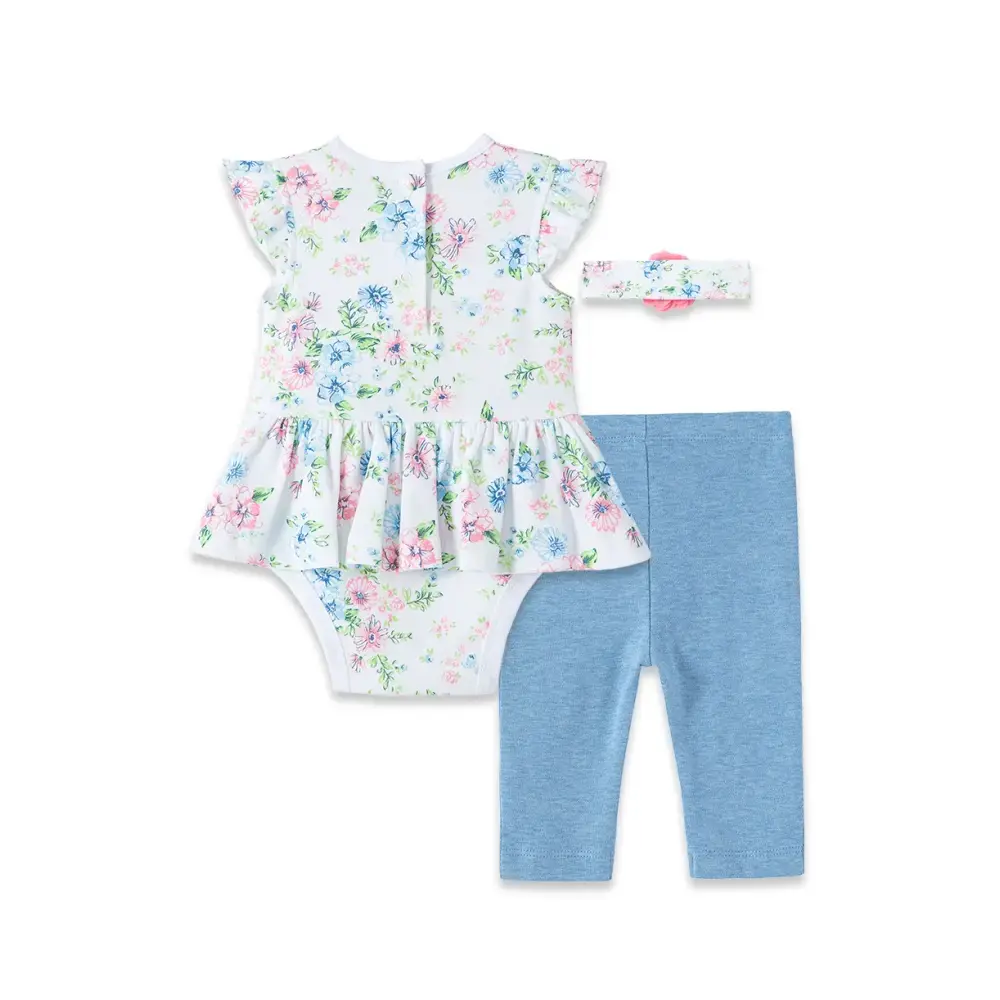 【Little Me】花卉連身衣/長褲/髮帶