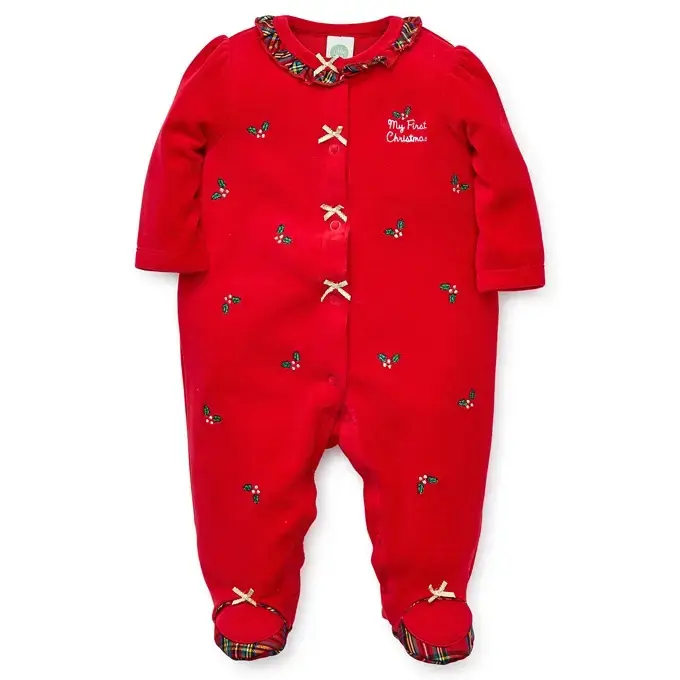 【Little Me】聖誕紅連腳兔裝