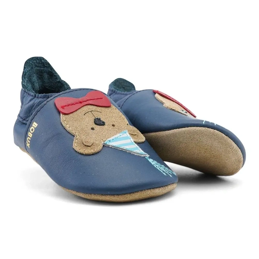 【BOBUX】真皮寶寶成長鞋/派對熊/海軍藍