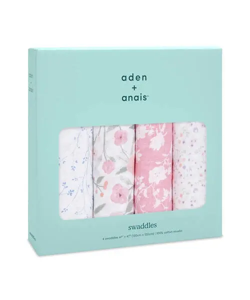 【Aden&Anais】經典多功能包巾4入/如花似錦