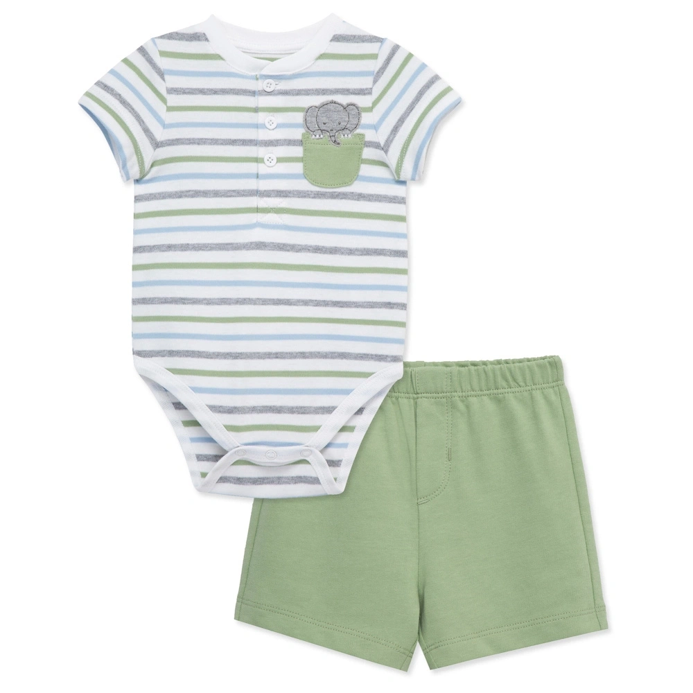 【Little Me】大象短袖連身衣/褲子