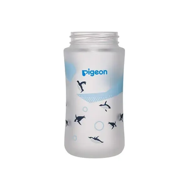 【Pigeon貝親】第三代寬口矽膠護層玻璃奶瓶(空瓶)/企鵝240ml