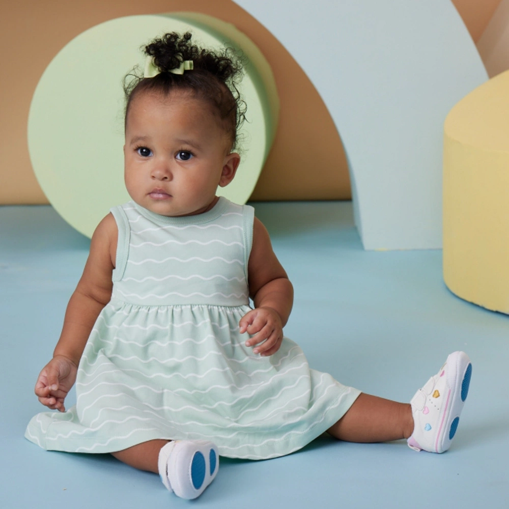 【Little Me】波浪背心洋裝/襯褲