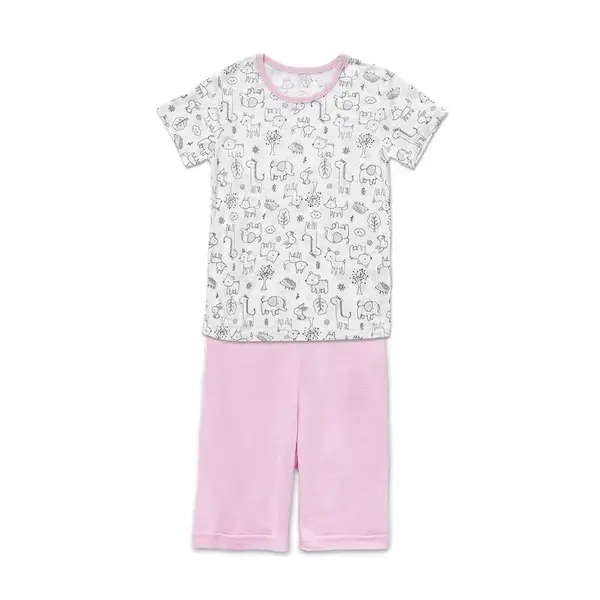 【Baby City娃娃城】天絲萊賽爾短袖套裝/可愛粉