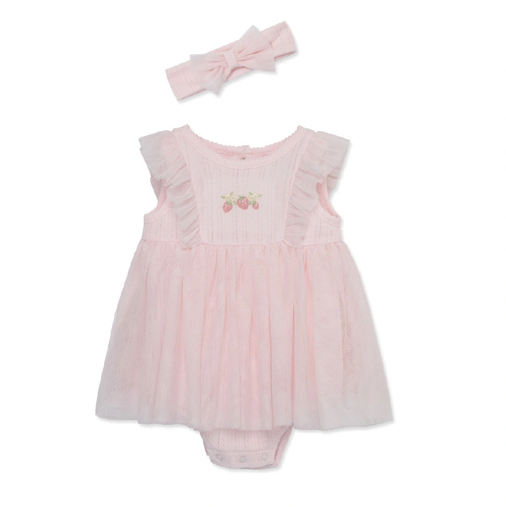 【Little Me】草莓紗裙連身衣/髮帶