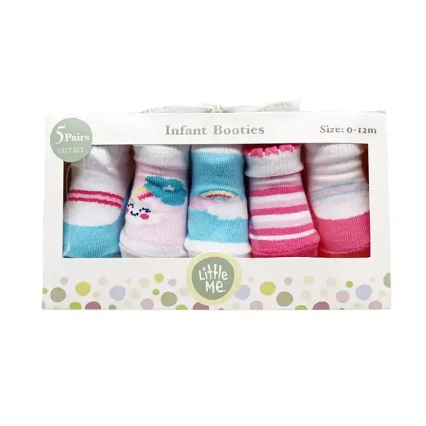 【Little Me】彩紅女襪五入組