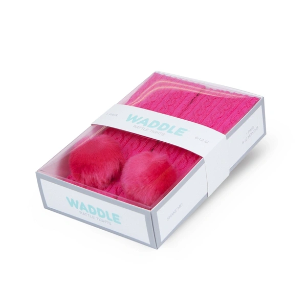 【Waddle維特】澎澎球立體褲襪(紫紅)