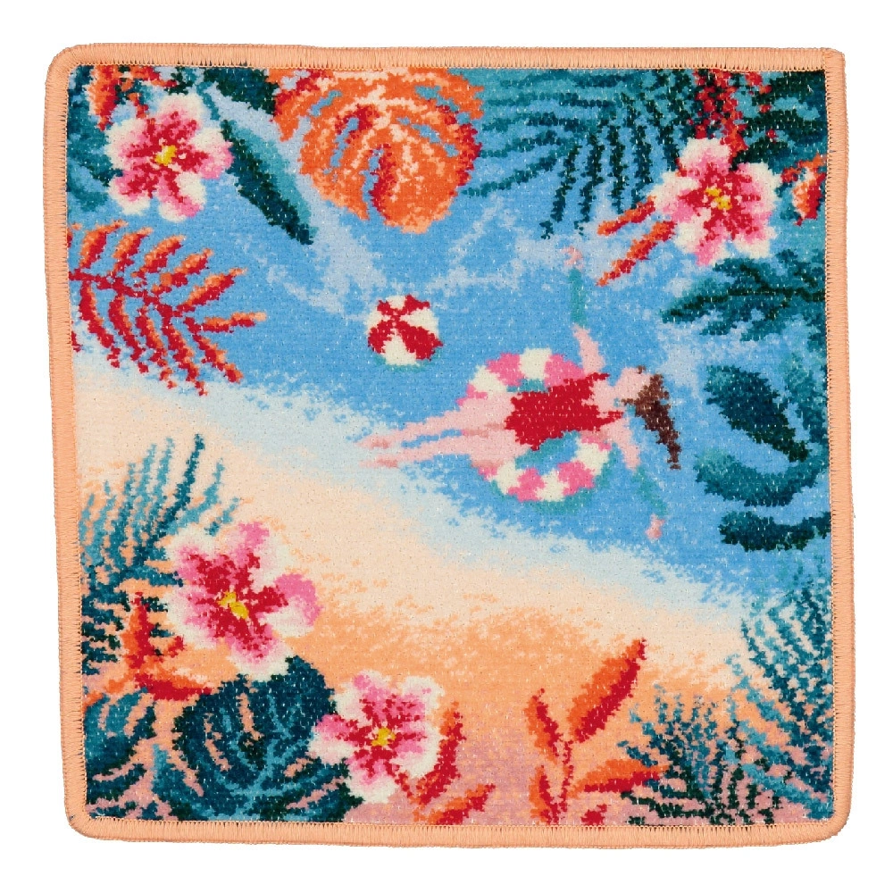 【feiler】熱帶海灘方巾(25x25)橘