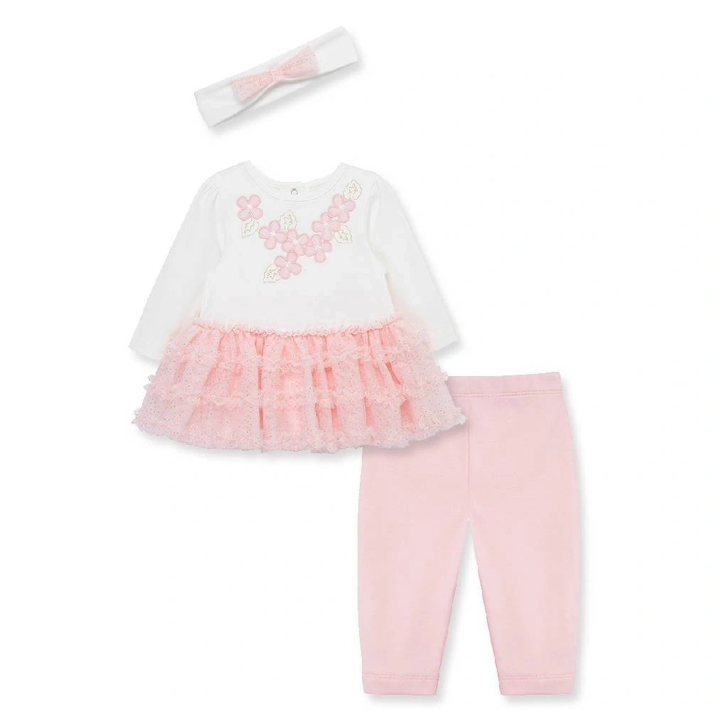 【Little Me】花朵短裙上衣/緊身褲/髮帶