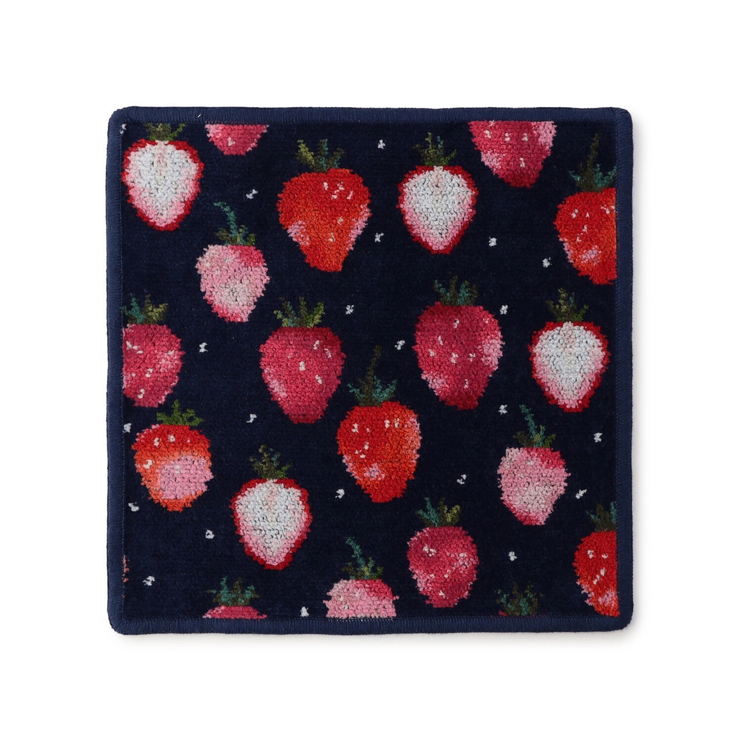 【Loverary】草莓方巾(25x25)藍