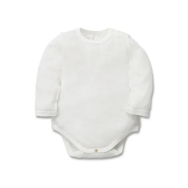 【Baby City娃娃城】天絲純白長袖肩開連身衣/白