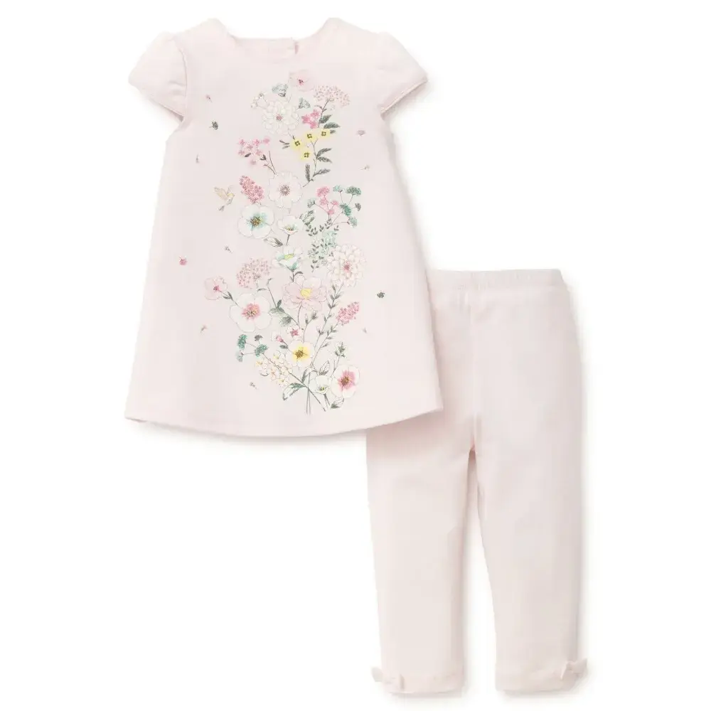 【Little Me】花園洋裝/緊身褲組