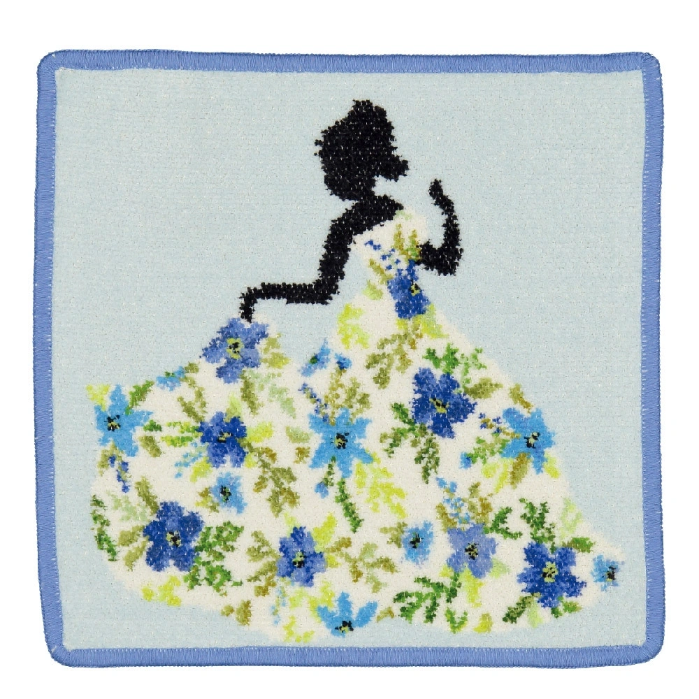 【feiler】花境少女方巾(25x25)藍