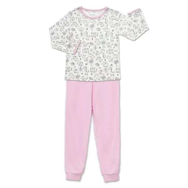 【Baby City娃娃城】天絲萊賽爾長袖套裝/可愛粉