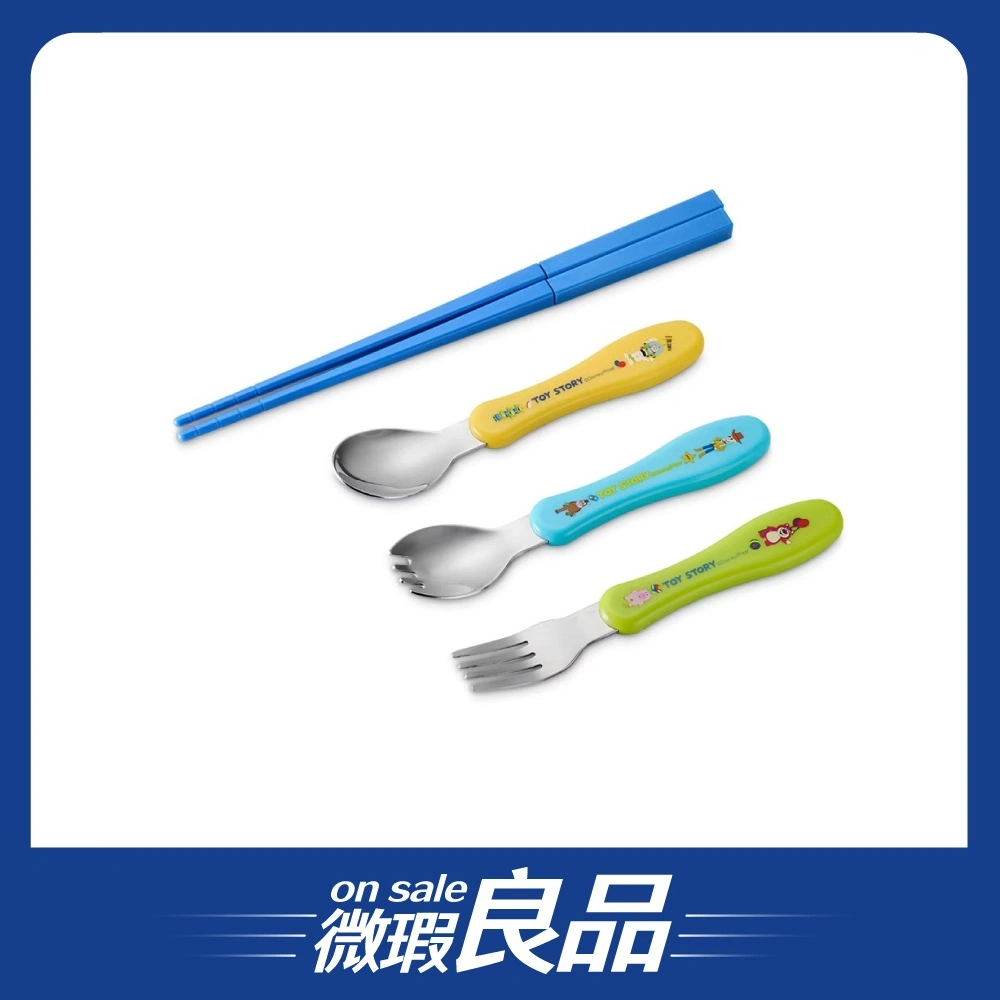 【微瑕良品】迪士尼玩具總動員不銹鋼餐具學習組