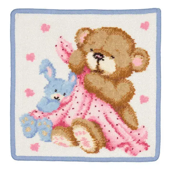 【feiler】小兔泰迪方巾(25x25) / 藍