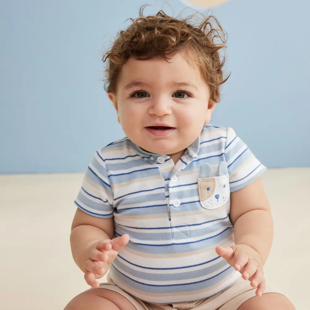 【Little Me】小狗短袖連身衣/褲子