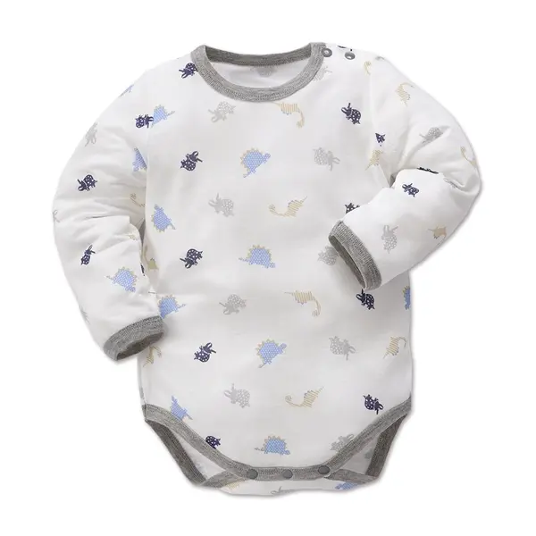 【Baby City娃娃城】長袖肩開連身衣/恐龍