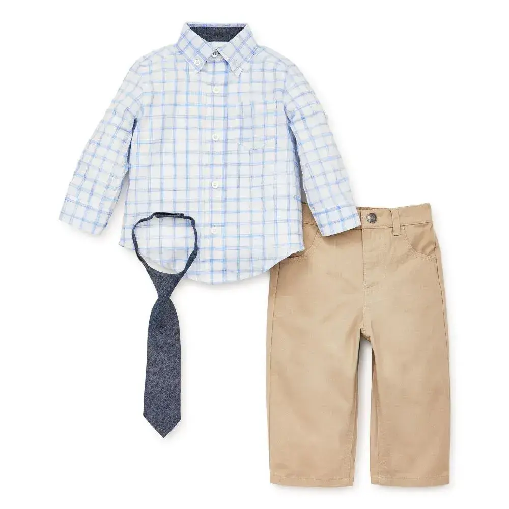 【Little Me】淺底深色襯衫/7分褲組