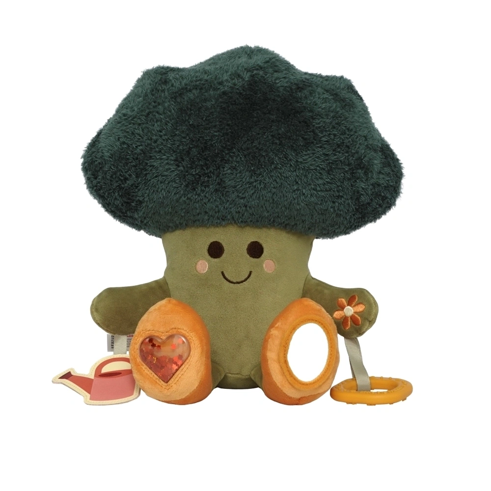 【Little big friends】玩趣安撫偶/Bobby綠花椰 安撫玩偶 寶寶玩具 陪睡玩偶 布偶 抓握練習 感官刺激