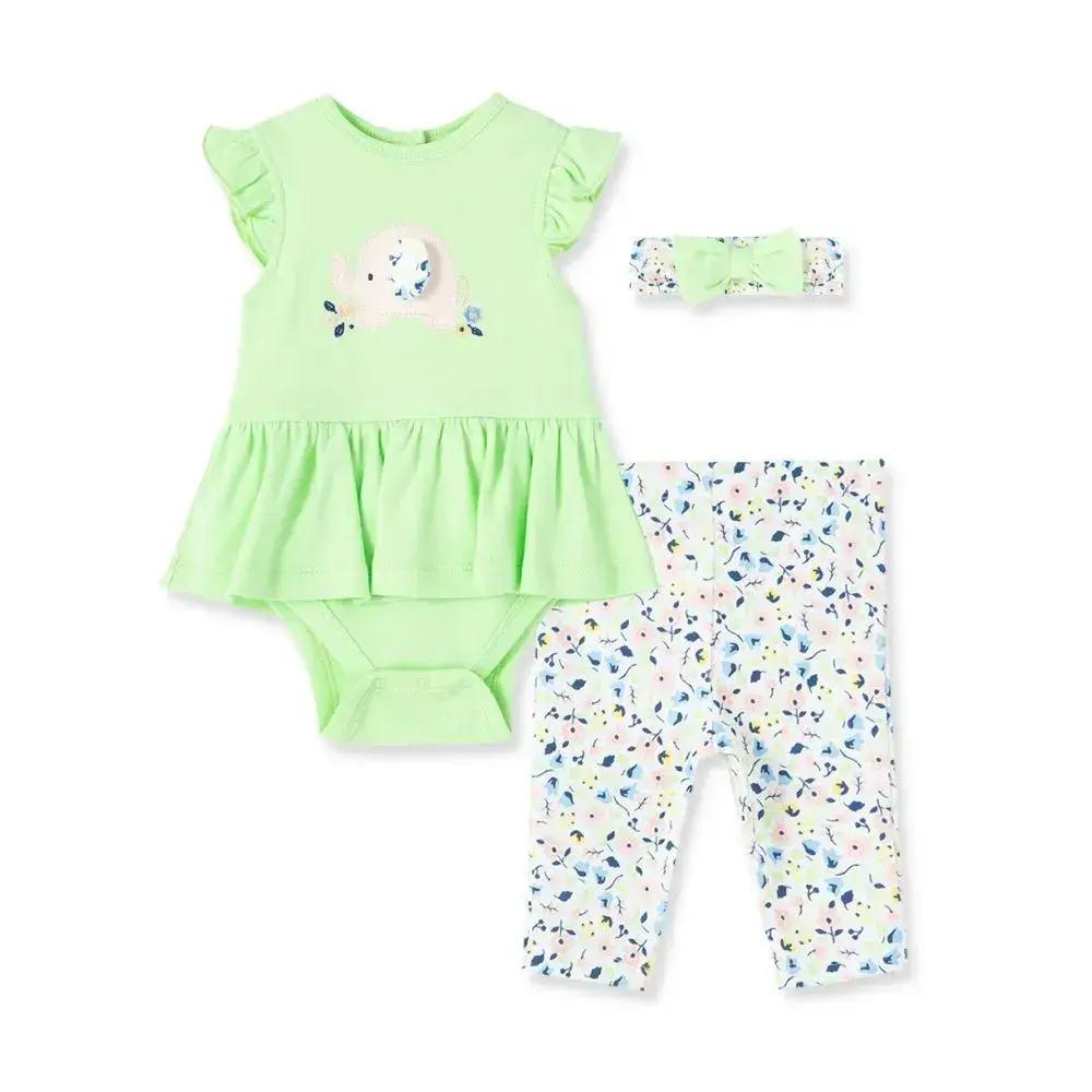 【Little Me】大象花園連身衣/長褲/髮帶