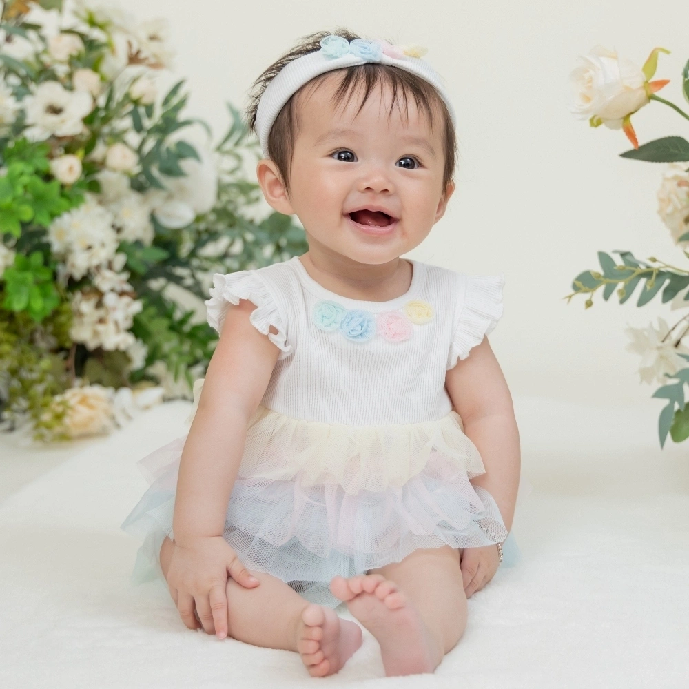 【Little Me】彩虹紗裙連身衣/髮帶