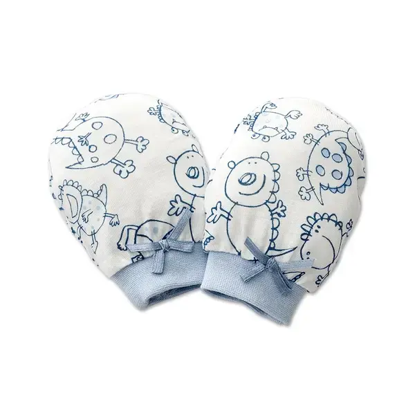 【Baby City娃娃城】天絲棉手套／塗鴉藍