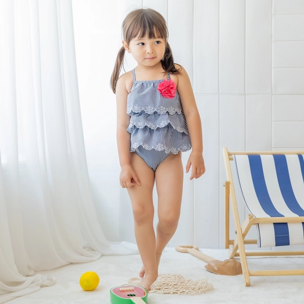 【Little Me】條紋連身泳裝