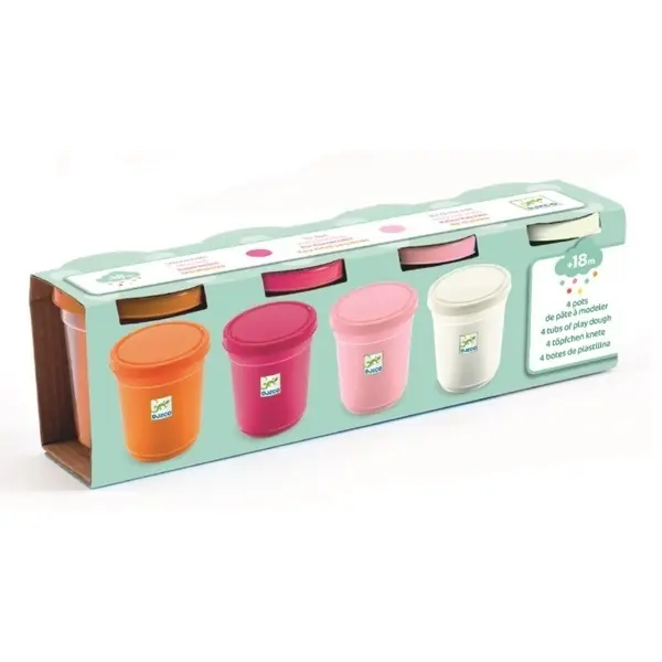 【DJECO智荷】創意手捏土/4色手捏土(粉色組)