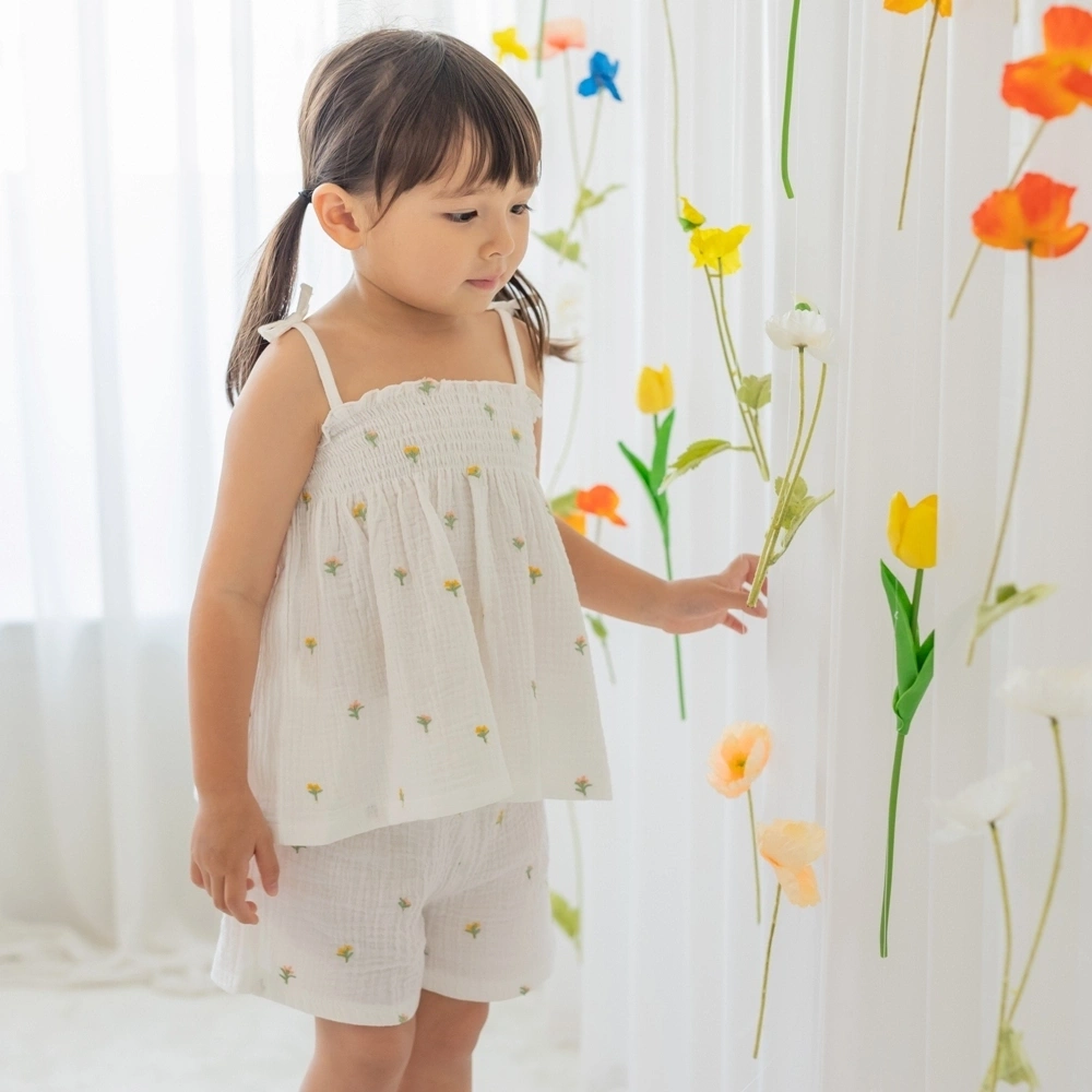 【Little Me】小花抓皺背心/褲子