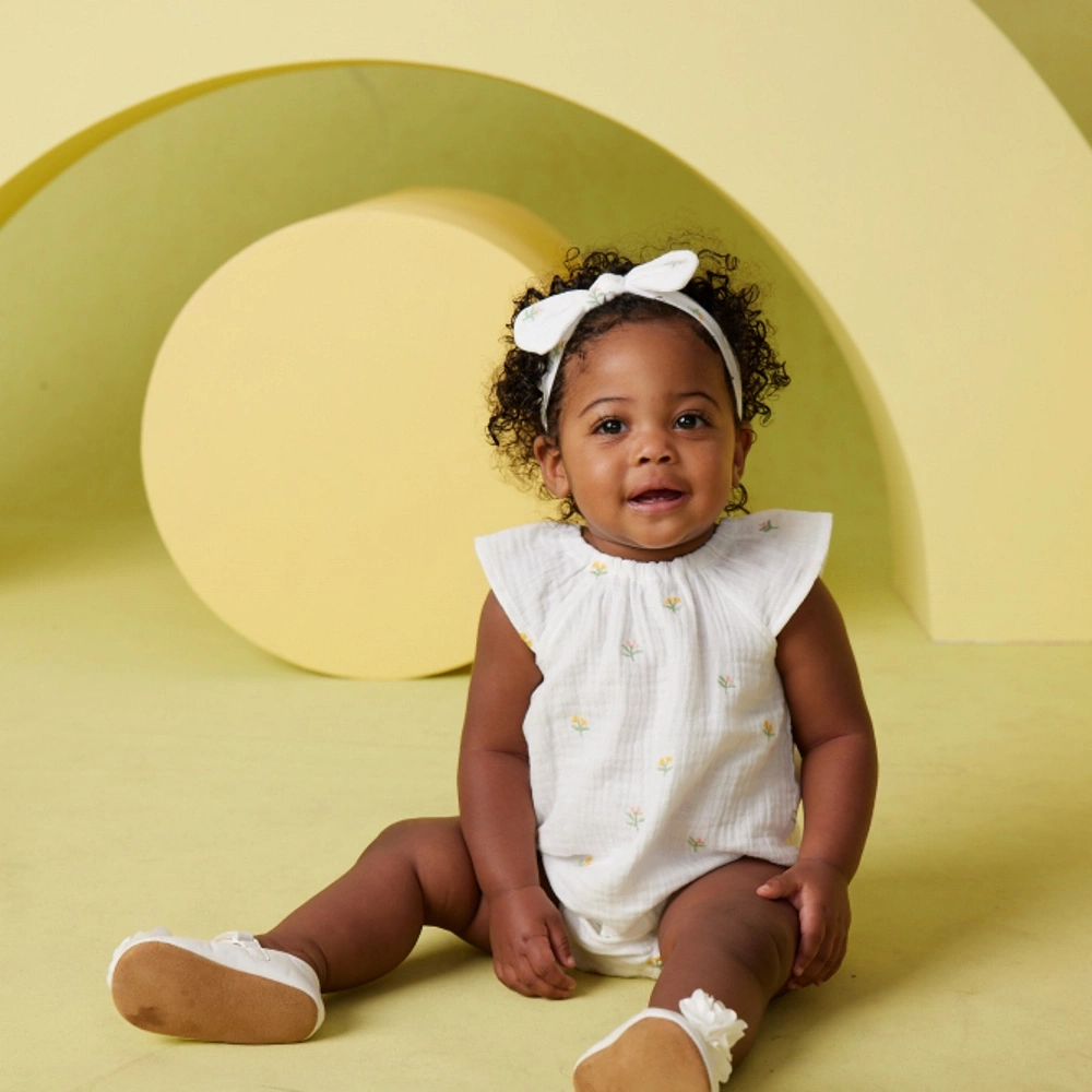 【Little Me】小花泡泡連身衣/髮帶