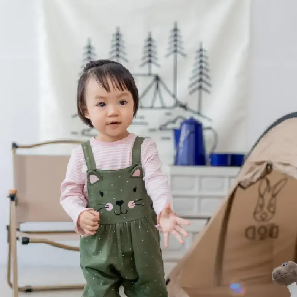 【Little Me】點點小貓吊帶褲套裝