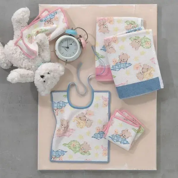 【feiler】可愛泰迪圍兜(25x30)藍