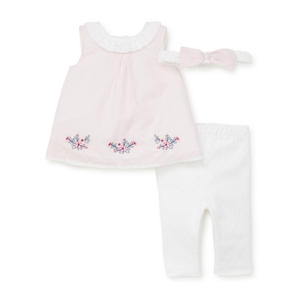 【Little Me】玫瑰上衣/長褲/髮帶