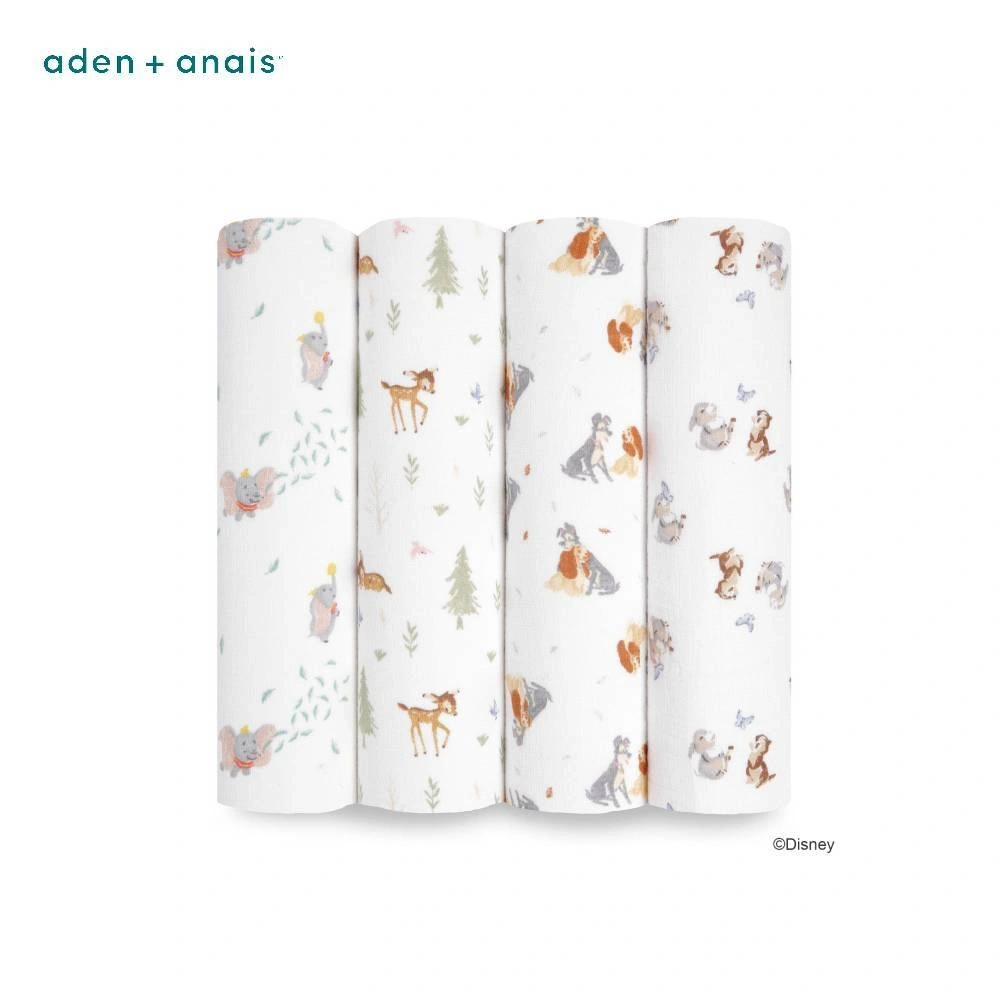 【Aden & Anais】  經典多功能包巾4入/迪士尼夥伴