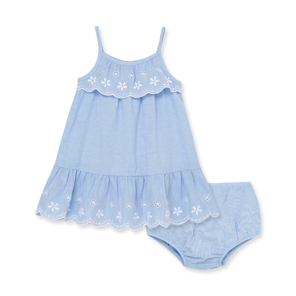 【Little Me】繡花背心洋裝/襯褲《3歲(含)以上無襯褲》