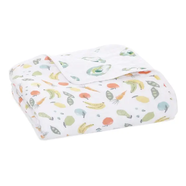 【Aden & Anais】經典四層紗厚毯/蔬果派對