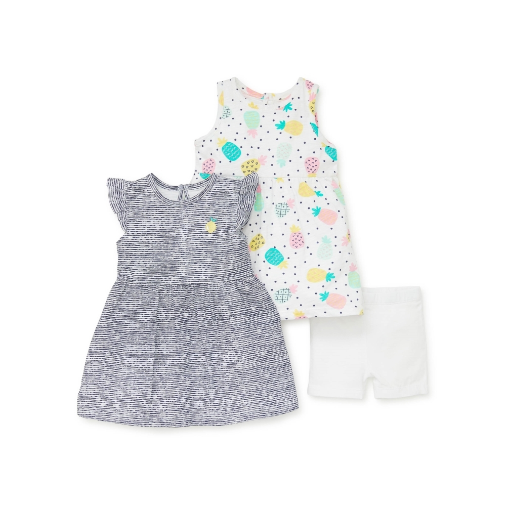 【Little Me】鳳梨洋裝二入/襯褲組