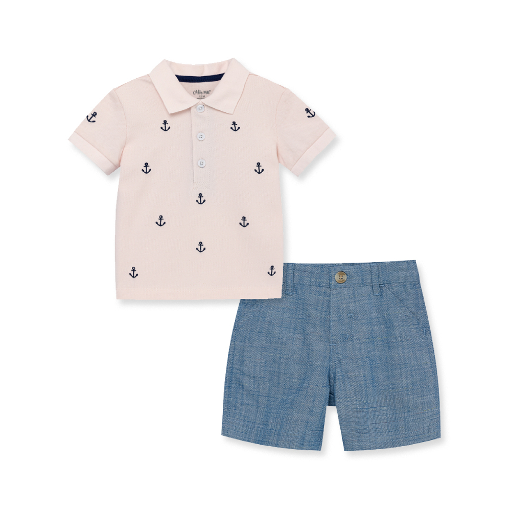 【Little Me】船錨POLO衫/短褲