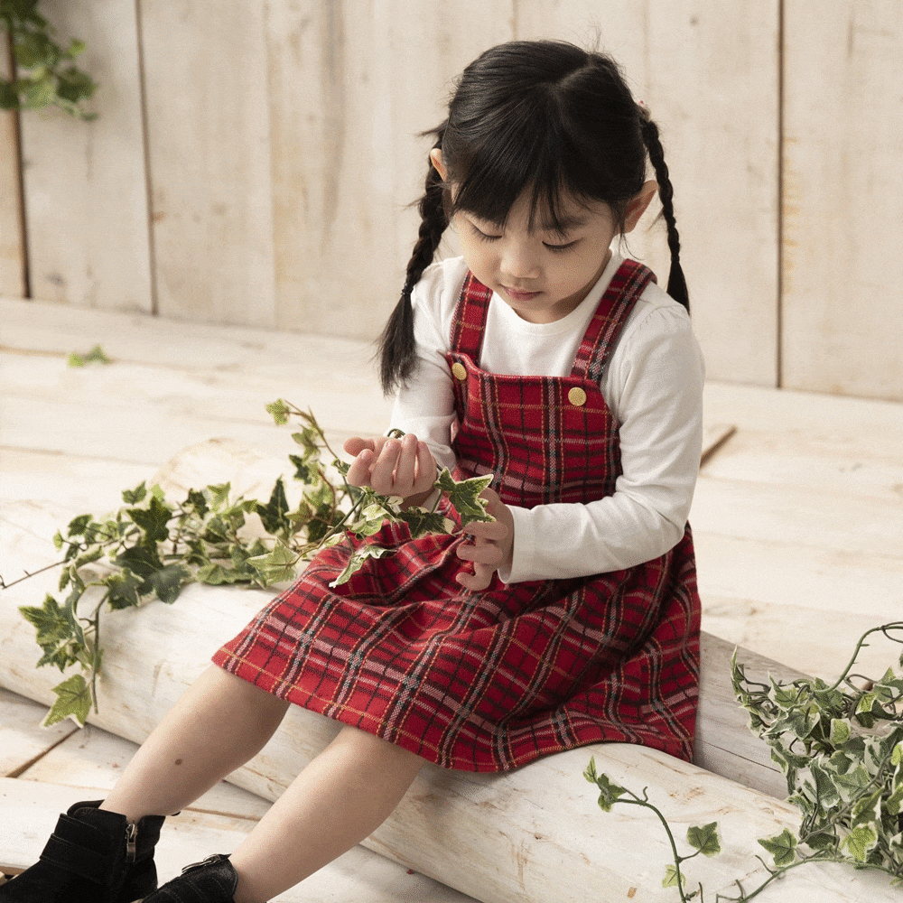 【Little Me】格子吊帶裙組