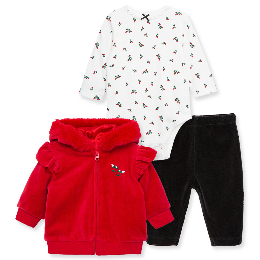 【Little Me】薔薇連帽外套/連身衣/褲子