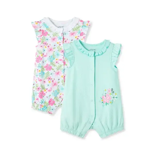 【Little Me】熱帶小花短兔裝二件組