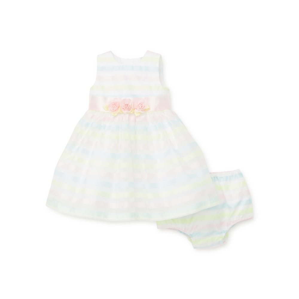 【Little Me】條紋花朵洋裝