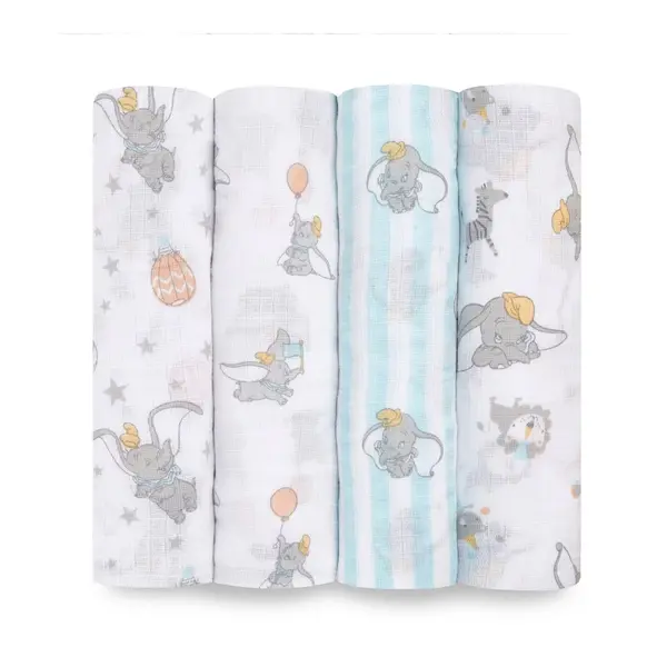 【Aden & Anais】經典多功能包巾4入熱氣球小飛象