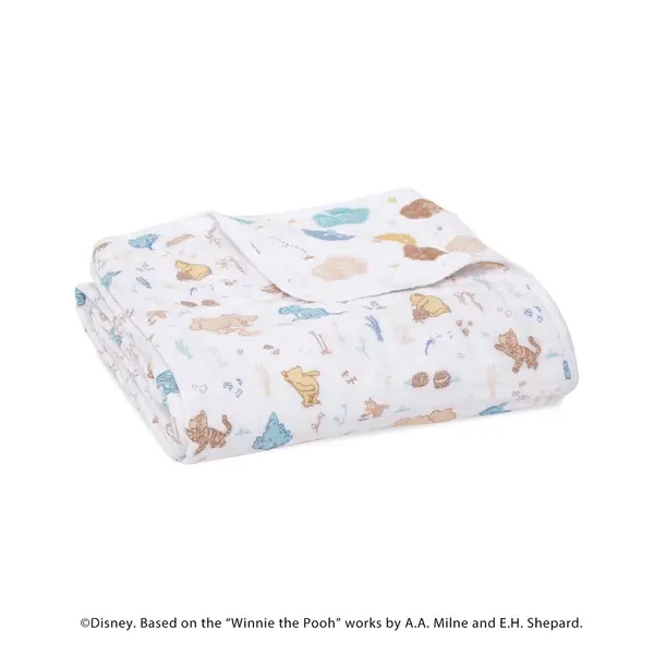 【Aden & Anais】經典四層紗厚毯/叢林維尼